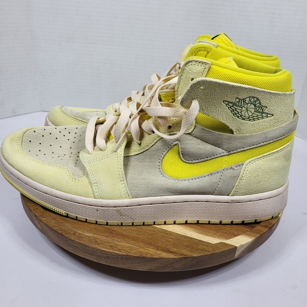 Nike Air Jordan 1 High Zoom Comfort 2 Women 11 Yellow DV1305-800 Excellent Suede